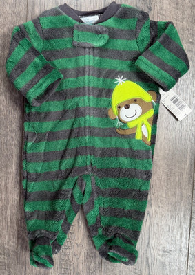 Baby Boy Clothes New Little Wonders Newborn Green Fuzzy Footed Outfit