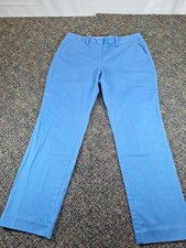 Lands End Womens Straight Leg Chino Pants Mid Rise Size 10P Blue Dress/casual