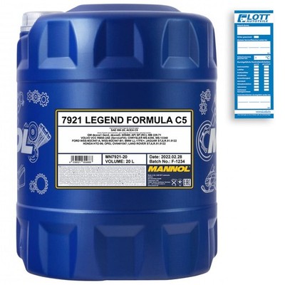 20L Mannol Legend Formula C5 Motoröl 0W-20 ACEA C5 MB 229.71 GM Dexos1 Gen2