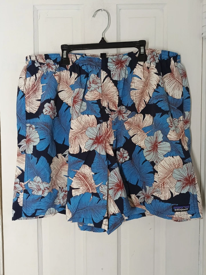 Bañador Patagonia Pantalones Cortos Floral Azul Para Hombre XXL A6 Foto 3 de 4