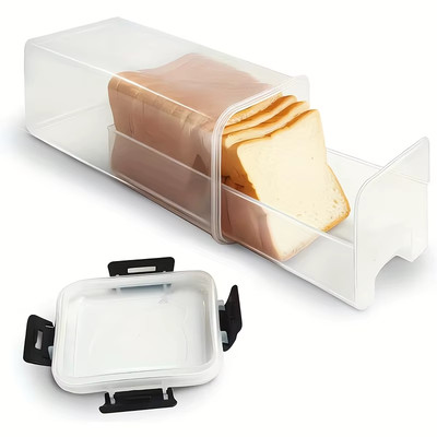 Clear Bread Container Storage Box Kitchen Dispenser Bread Boxes Baking Bread Cak