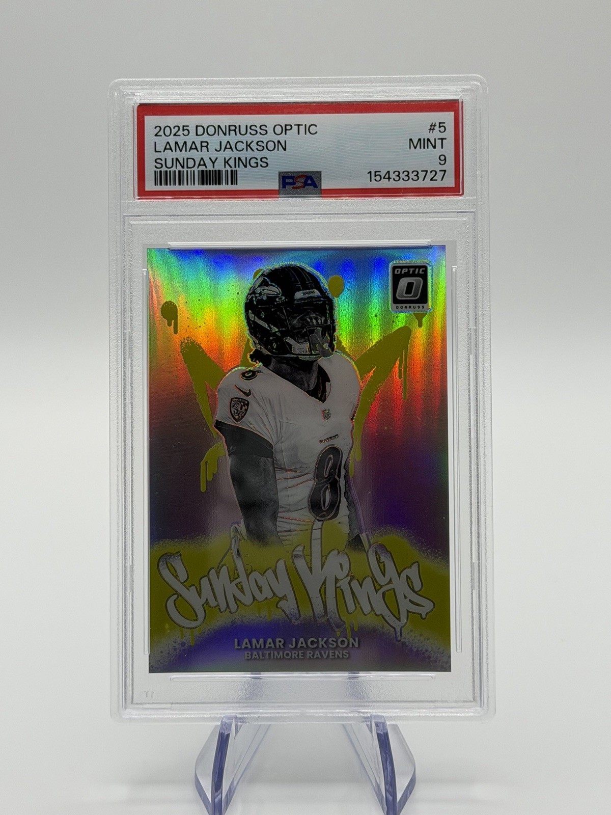 2025 Panini Donruss Optic Lamar Jackson #5 PSA 9 Ravens