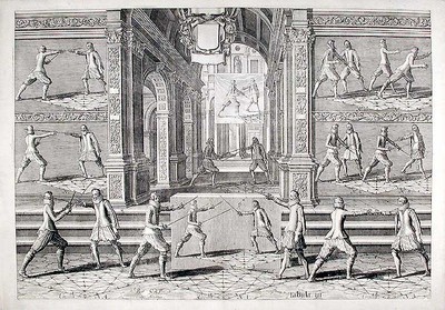 Girard Nicolas Petri LASTMAN THIBAULT, d 1625 / Plate from 'Academie de l'Espee'