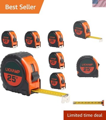 Tape Measure 25 ft, 6 Pack Bulk Easy Read Measuring Tape Retractable with Fra...