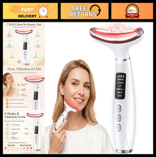 7-Color LED Red Light Therapy Face Massager - EMS, Heat Vibration, 6 Modes