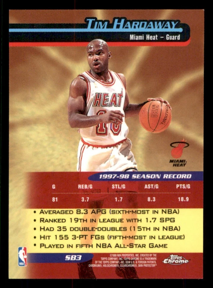 1998-99 Topps Chrome Season's Best #SB3 Tim Hardaway - Image 2 of 2