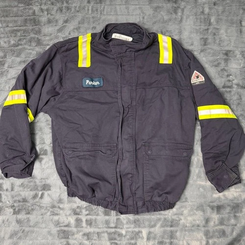 Bulwark FR Flame Resistant Reflective Work Jacket Navy Blue XL-RG JLJDNV4 Parker - product listing photo