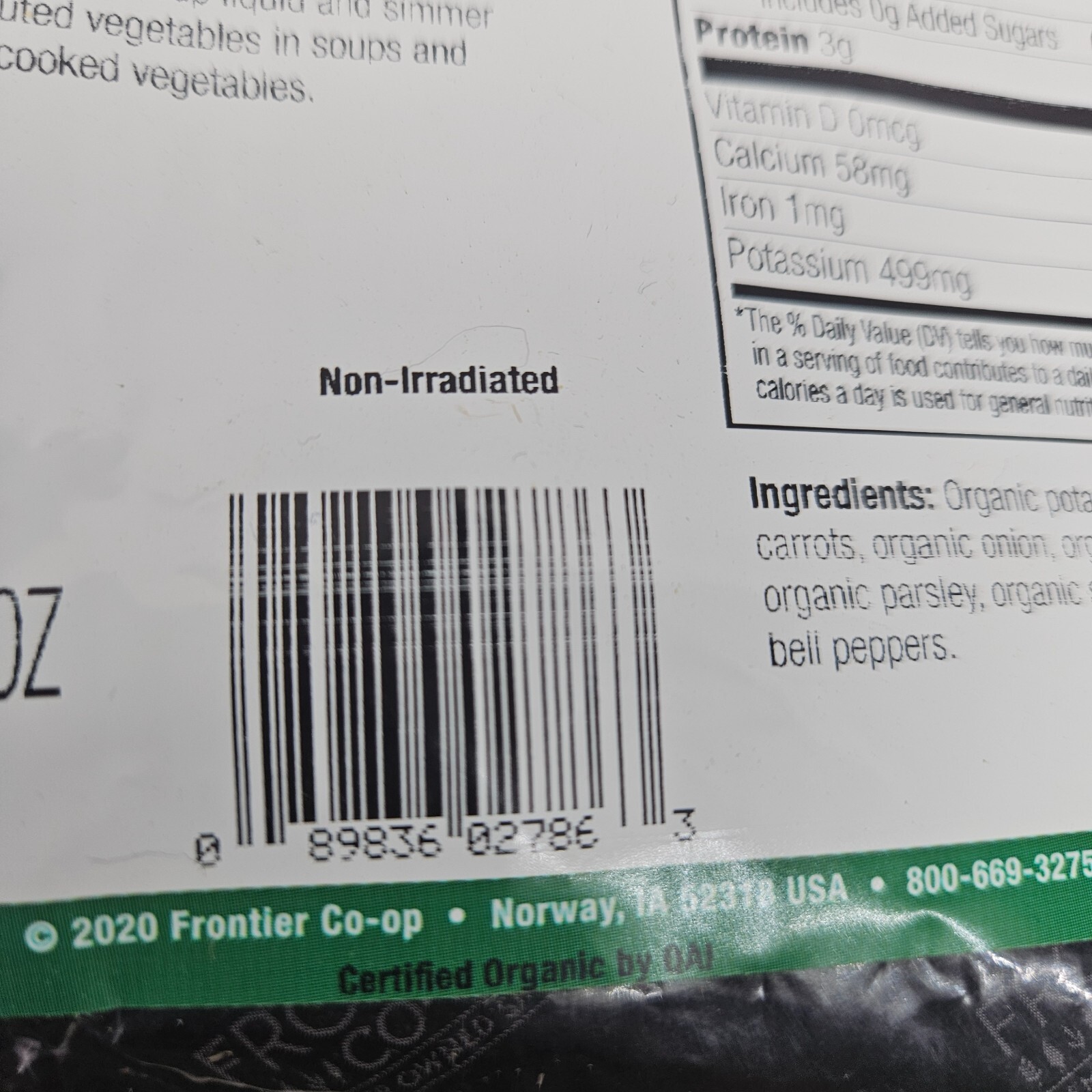 2 Frontier Co-op Natural Dehydrated Vegetable Soup Mix 2x 1lb exp AUG2025 Dry