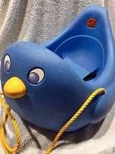 VHTF Vintage Retired Step 2 Toddler Kid Blue Penguin Bird Pull Winter Snow Sled