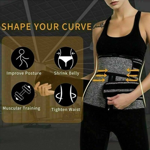 Free Size Waist Trainer Shaper Belt Slimming Tummy Wrap Belt Resistance Bands US - Picture 3 of 14