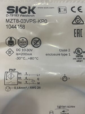SICK MZT8-03VPS-KP0   Sensor. 1044458