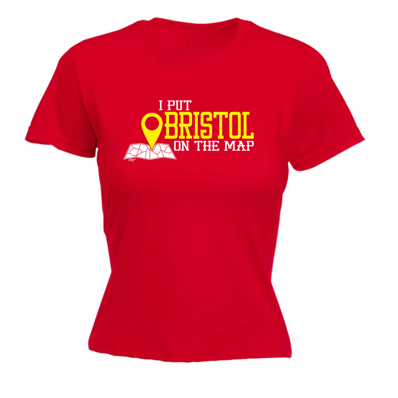 Put On The Map Bristol - Womens T Shirt Funny T-Shirt Novelty gift tshirt