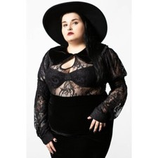 KILLSTAR Gothic Nymph Bite Tonight Long Sleeve Blouse Top XXL