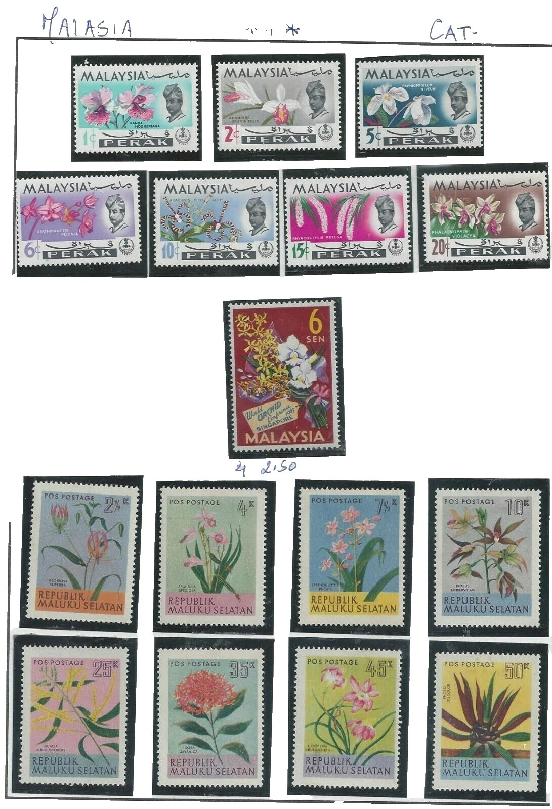 Mint Hinged Malaysian Topical Postal Stamps
