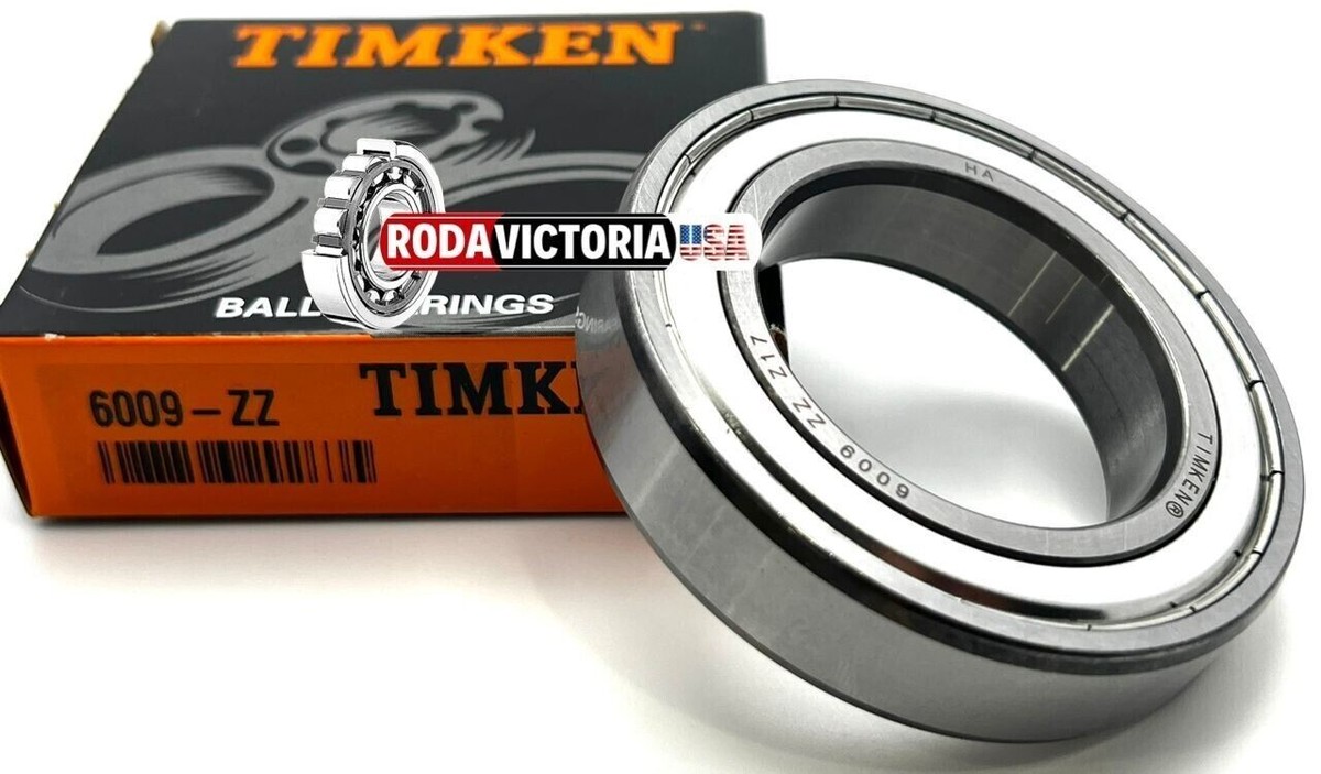 TIMKEN 6009 ZZ DEEP GROOVE BALL BEARING, METAL SHIELDED 45x75x16
