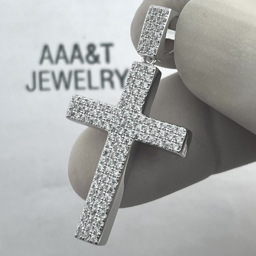 925 Solid Sterling Silver Cubic Zirconia Cross Pendant | eBay