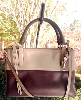 Coach 32503 Mini Oxblood & Gray Color Block Borough Triple