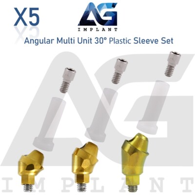x5 Angular Multi Unit 1.6 Prosthetic System 30° and Plastic Sleeve With Screw