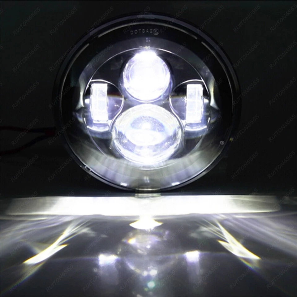 7-дюймовая светодиодная фара + проходные фары 4,5 дюйма для Harley Davidson Electra Glide Classic - Изображение 2 из 4