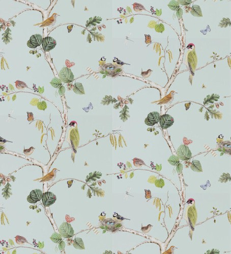 Sanderson Stoff 'WOODLAND CHORUS' 3,5 METER HIMMELBLAU/MULTI - AUSSENSTOFF - Bild 3 von 7
