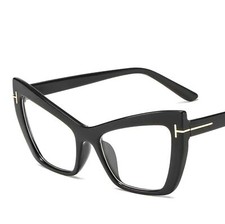 Women Oversized Cat Eye Blue Light Glasses Frames Vintage Style Old-School Black