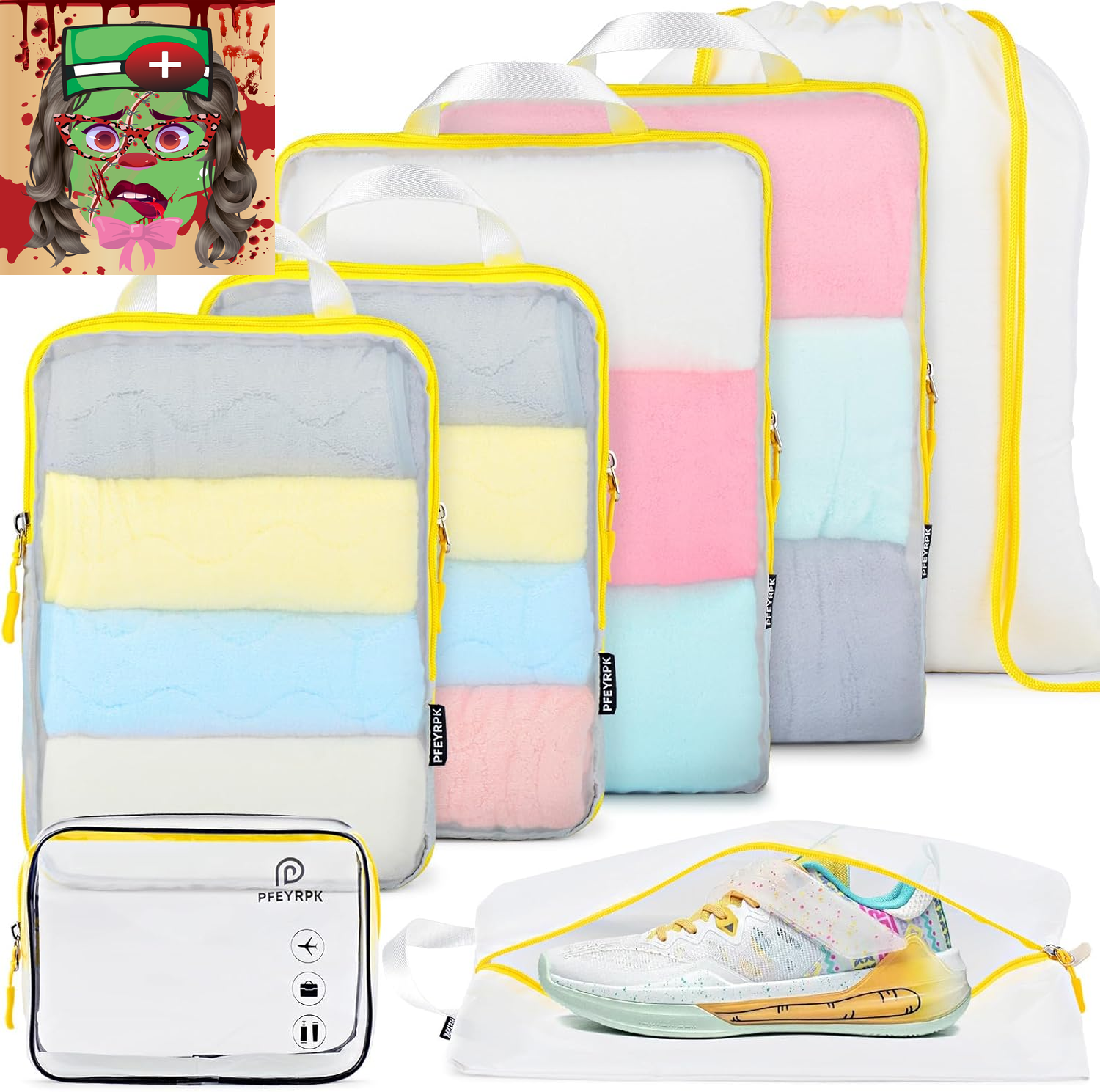 Lightweight Compression Packing Cubes for Suitcases, Compressible Expandable Tra