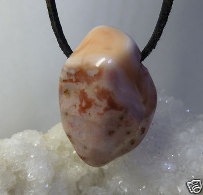 BOTSWANA ACHAT PINK  Freeform  Trommelstein gebohrt  EDELSTEIN-ANHÄNGER   Nr.5