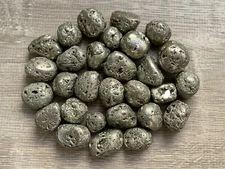 Grade A++ PyriteTumbled Stones, 0.85-1 Inch Pyrite Crystal, Wholesale Bulk Lot