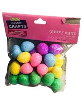 Easter Crafts De Pastel Glitter Foam Eggs 25ct 0.4x0.75 Inch For Baskets-Mini
