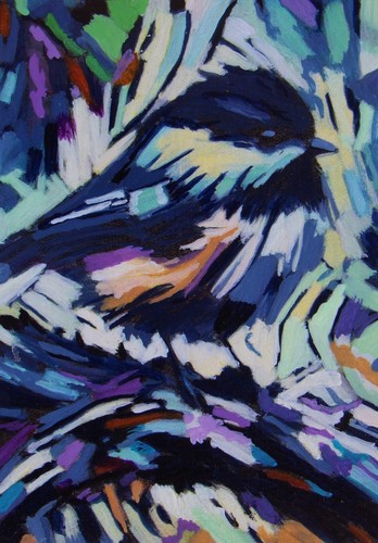 Black-Capped Chickadee, When Reality Shifts An ACEO and a story ORIGINAL