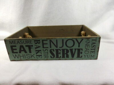 Vintage Handcrafted Wooden Decorative Bread Box /Tray with Rope Handles
