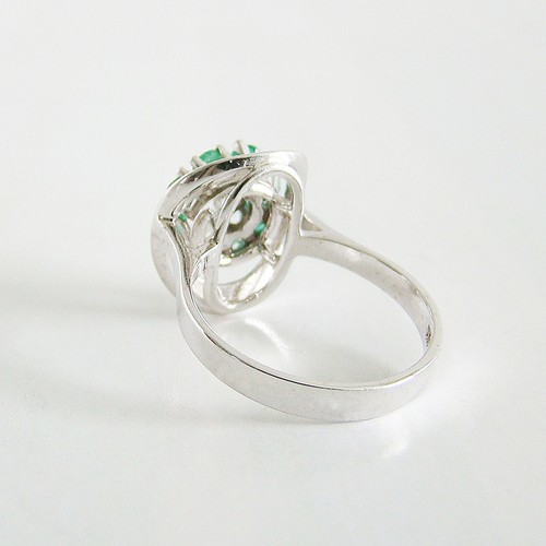Ring Gold 585er 14 kt Smaragd Brillant Goldschmuck Edelstein Diamant Damen - Bild 5 von 6