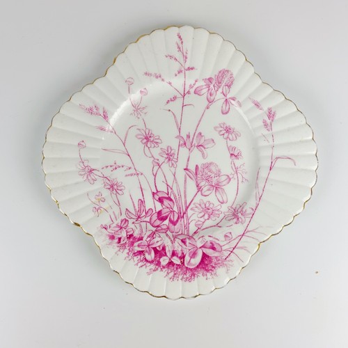 Wileman Shelley Alexandra shape plate Pink Red Clover trim gold | eBay
