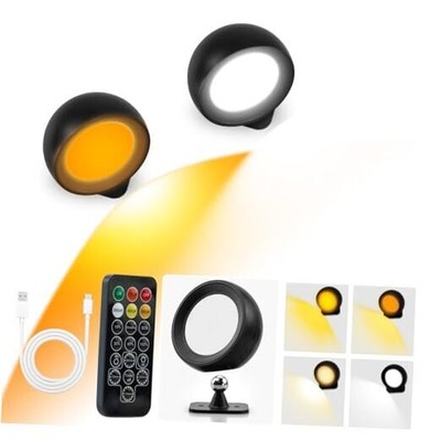 Rechargeable Wall Sconces Set of 2 Pcs with Remote, Wall Sconces Lamp 3000mAh 