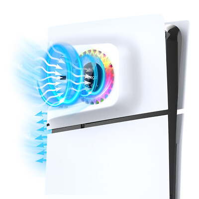 RGB LED Licht Kühlventilator Abdeckung für PS5 Slim Disc Digital Konsole Zubehör