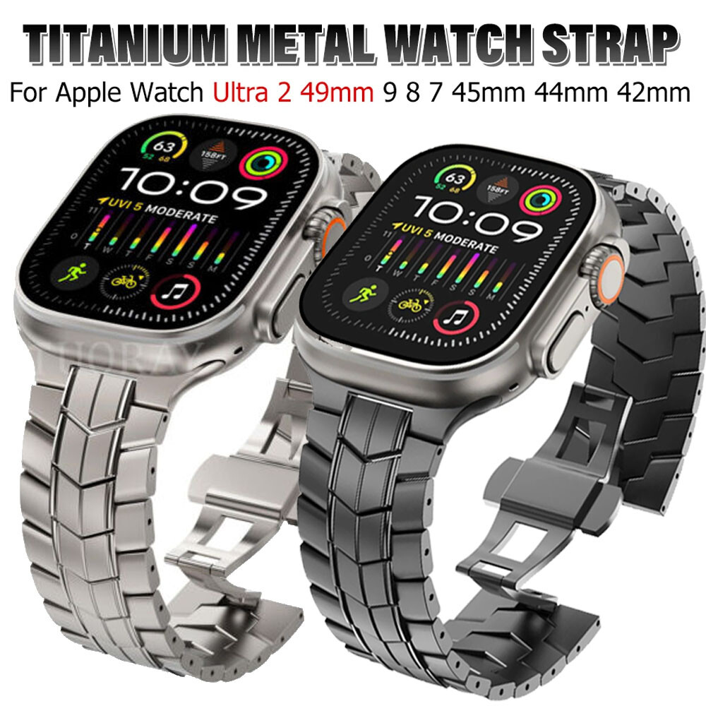 Titanium Metal Band Strap For Apple Watch Ultra 2 49mm iWatch Series 9 8 7 6 5