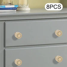 Crystal Brass Door Knobs Clear Diamond Cupboard Drawers Furniture Handle Cabinet