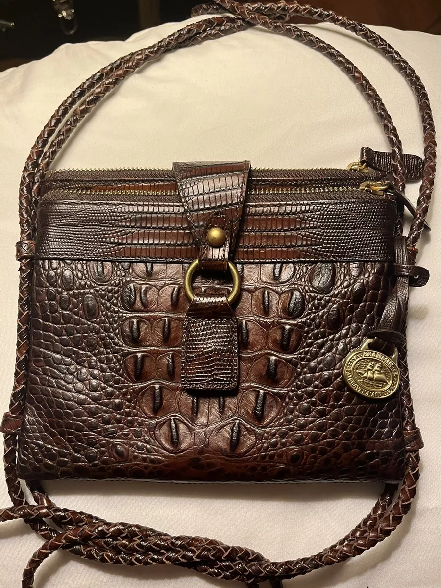 Brahmin Crocodile Embosed Handbag Authentic