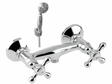 Retro Duscharmatur Wasserhahn Badezimmer Kreuzgriffe Mischbatterie