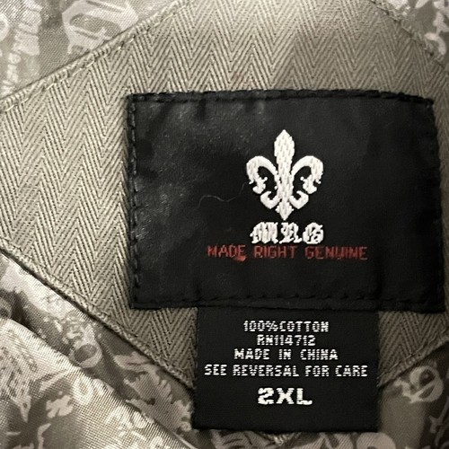 Made Right Original Hemdjacke MRG Herren 2XL braun Militär bestickt Goth Gorp - Bild 4 von 18