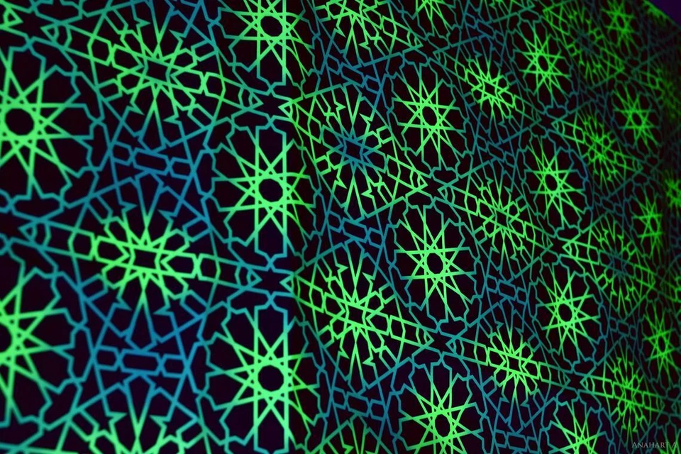 Telón de fondo UV tapiz de luz negra arte psicodélico pancarta fluoro psíquica colgante de pared Foto 3 de 4