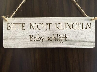 Türschild Deko schild Landhaus Vintage Shabby Bitte nicht klingeln Baby schläft 