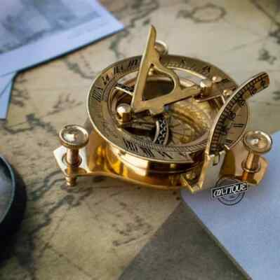 #ad Vintage London West Maritime Antique Sundial Compass Brass Nautical Christmas $43.23