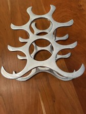 Vintage 9 Bottle Polished Aluminum Wine Rack ...