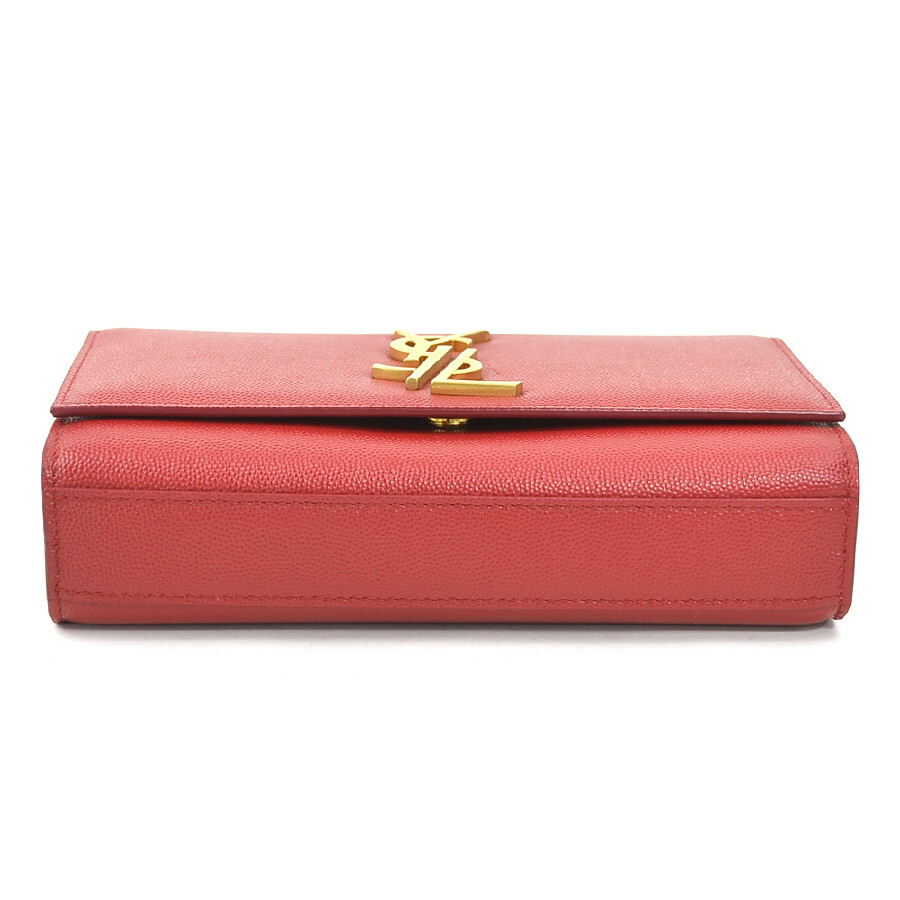 Borsa a tracolla originale SAINT LAURENT catena pelle metallo rosso w0980a