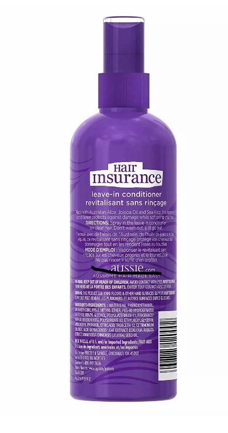 Aussie Hair Insurance Leave In Conditioner Spray 8 Oz Each 2 BOTTLES - Image 2 of 2