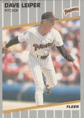 FREE SHIPPING-MINT-1989 Fleer Glossy Dave Leiper #310 PADRES PLUS BONUS CARDS