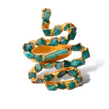Snake Emerald Ring. Size 6,5 7. Eterald brand. 100 Colombian Emeralds.