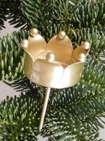 4Er Set Teelichthalter Krone Zum Stecken, Champagner, Barock