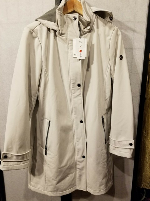 calvin klein hooded stretch raincoat